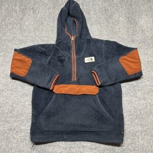 The North Face Campshire Jacket Mens Medium Blue Fleece 1/4 Zip Hooded NF0A33QV